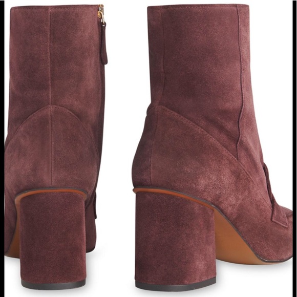 Whistles Ambrose Square Toe Loafer Boot burgundy